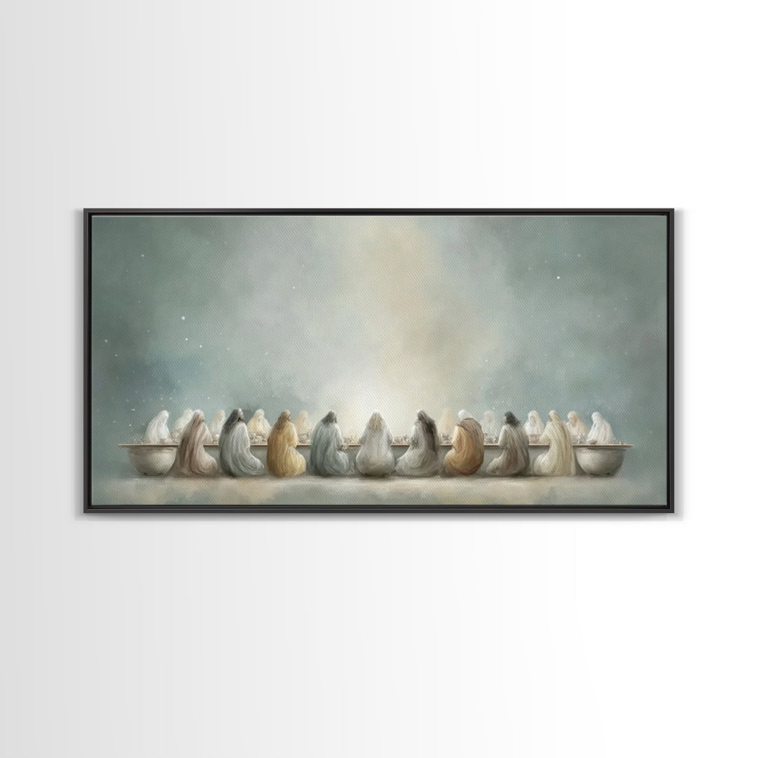 Last Supper Grace – Framed Canvas Print – Christian Art Canvas – Christian Art Print – Christian Wall Art – Christian Christmas Art – Chris