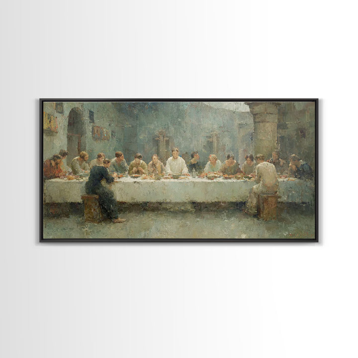 Silent Communion – Framed Canvas Print – Christian Wall Art – Jesus Painting – Christian Art Canvas – Christian Christmas Art – Christian D