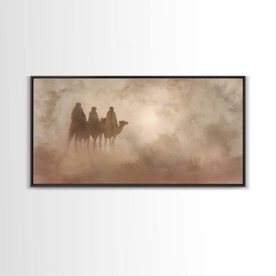 Desert Pilgrims – Framed Canvas Print – Christian Wall Art – Christian Art Canvas – Christmas Art – Christian Christmas Decor – Christian G