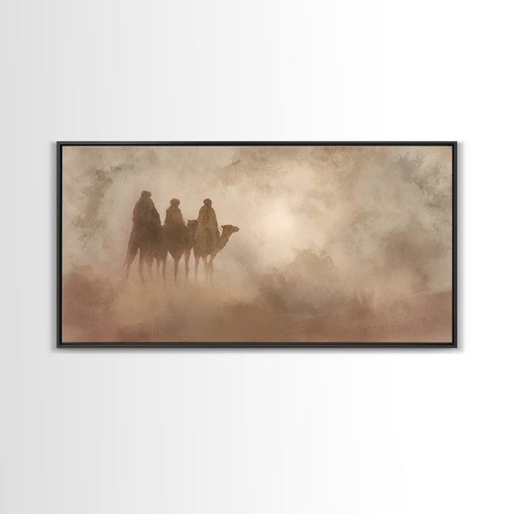 Desert Pilgrims – Framed Canvas Print – Christian Wall Art – Christian Art Canvas – Christmas Art – Christian Christmas Decor – Christian G