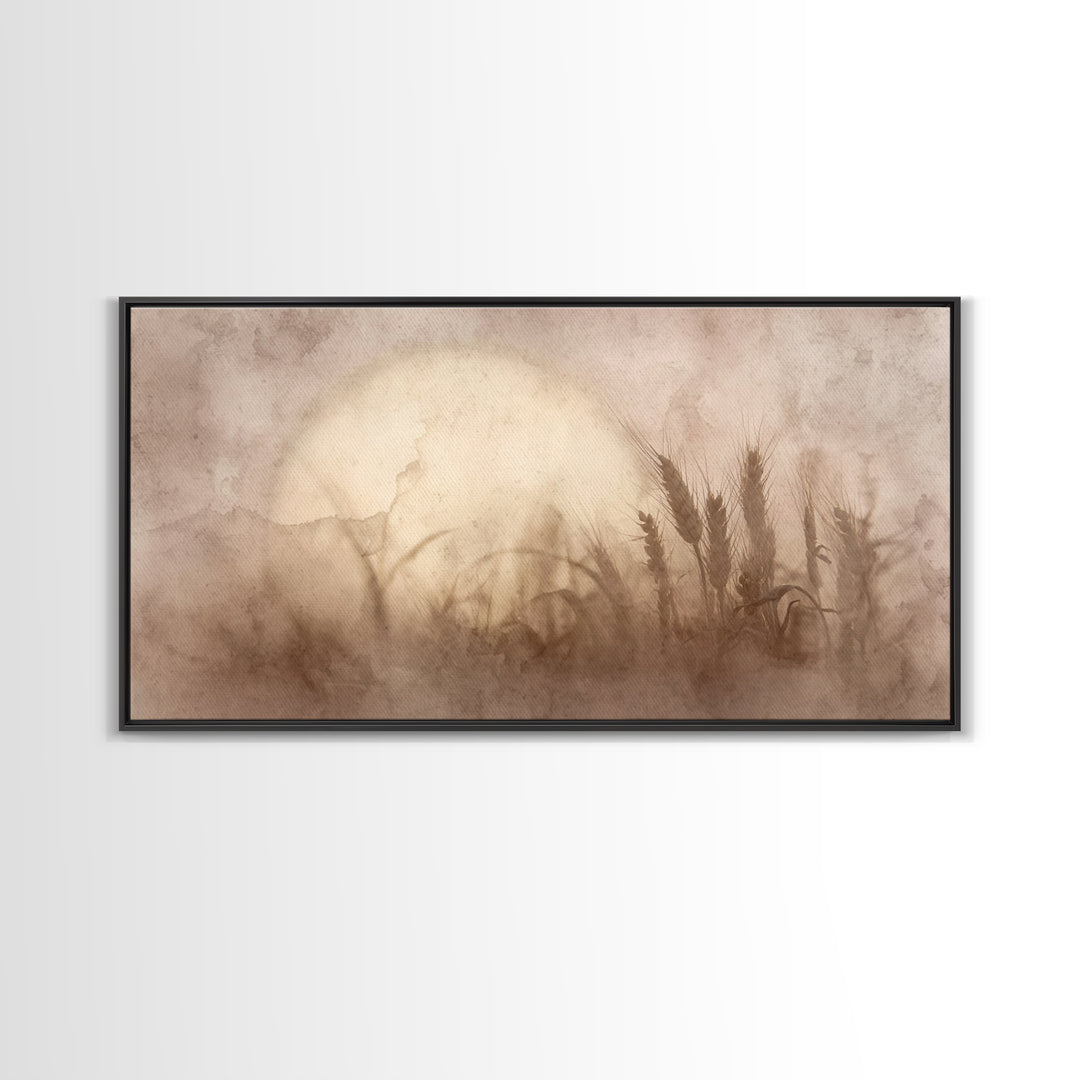Wheatland Dawn, Framed Canvas Print, Christian Art Canvas, Christian Decor, Christian Wall Art, Christian Painting, Christian Art Prints