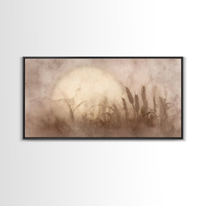 Wheatland Dawn, Framed Canvas Print, Christian Art Canvas, Christian Decor, Christian Wall Art, Christian Painting, Christian Art Prints