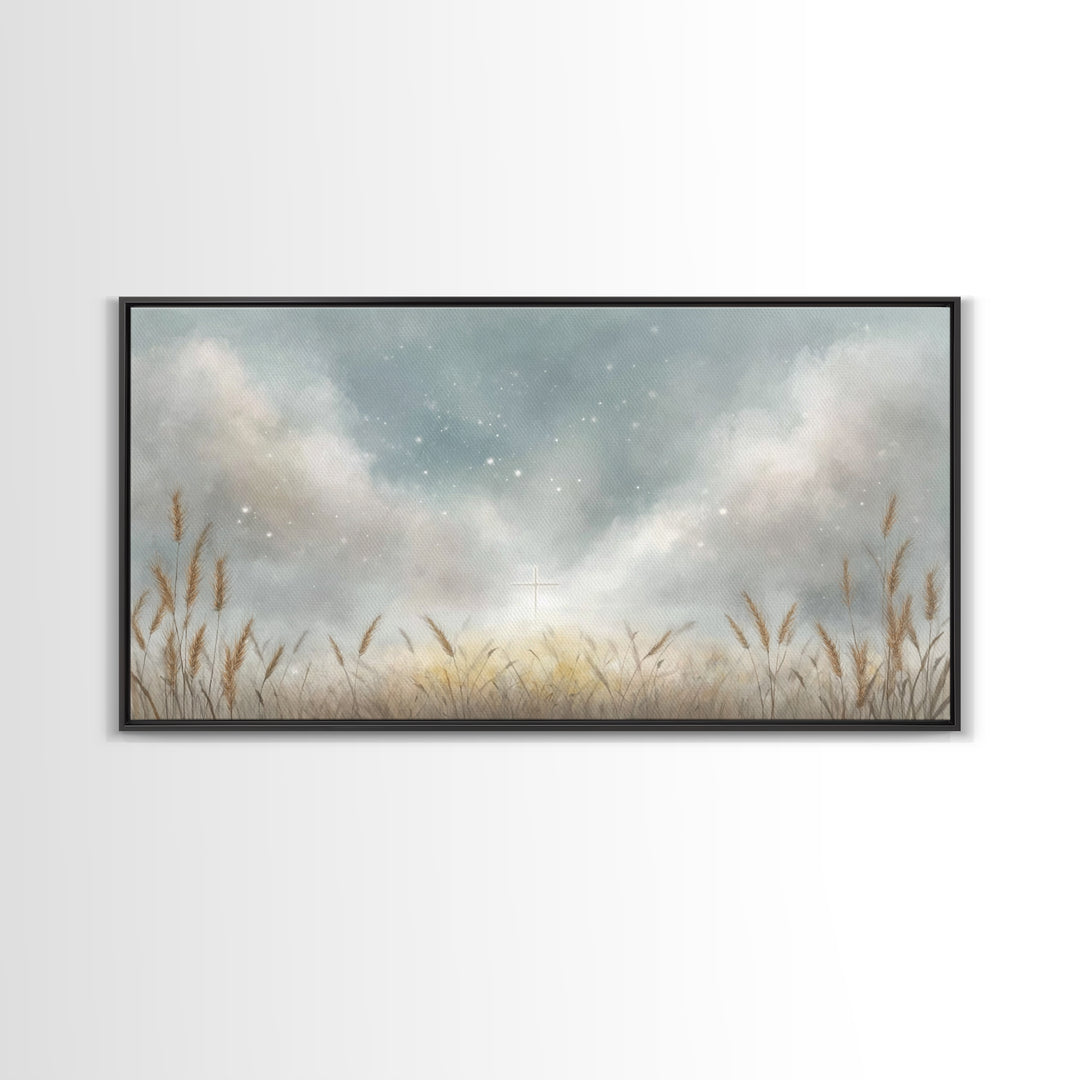 Starlit Hope – Framed Canvas Print – Christian Art Canvas – Christian Painting – Christian Wall Art – Christian Decor – Christian Art Print