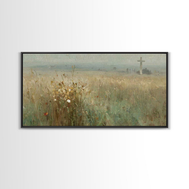 Fields Of Faith | Framed Canvas Print | Christian Wall Art | Christian Art Prints | Christian Art Canvas | Christian Decor | Christian Pain