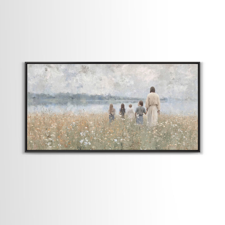 Guided Meadow | Framed Canvas Print | Christian Art Canvas | Christian Wall Art | Christian Decor | Christian Painting | Christian Art Prin
