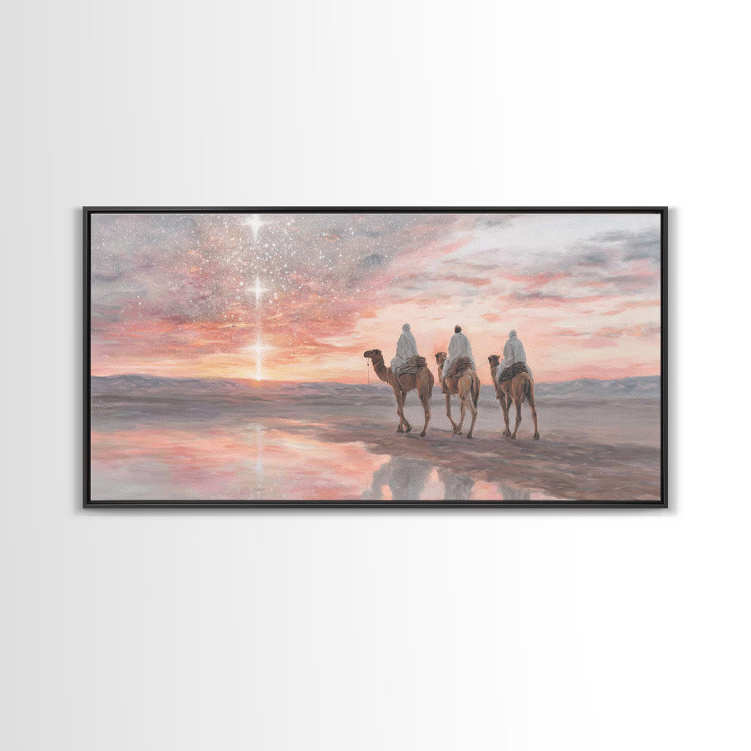 Starward Journey – Framed Canvas Print – Christian Art Canvas – Christian Christmas Art – Christian Wall Art – Christmas Decor – Christian