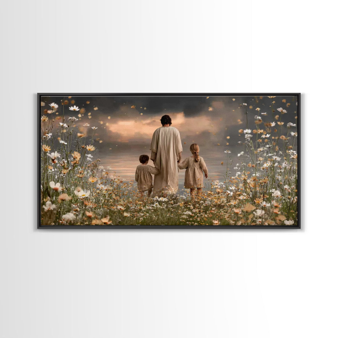 Fields Of Hope – Framed Canvas Print – Christian Art Canvas – Jesus Painting – Christian Decor – Christian Wall Art – Christmas Art Work –