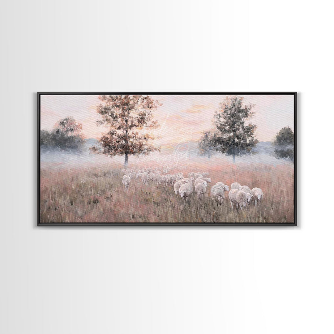 Pastel Meadow – Framed Canvas Print – Christian Art – Christian Art Canvas – Christian Wall Art – Modern Christian Art – Christian Christma