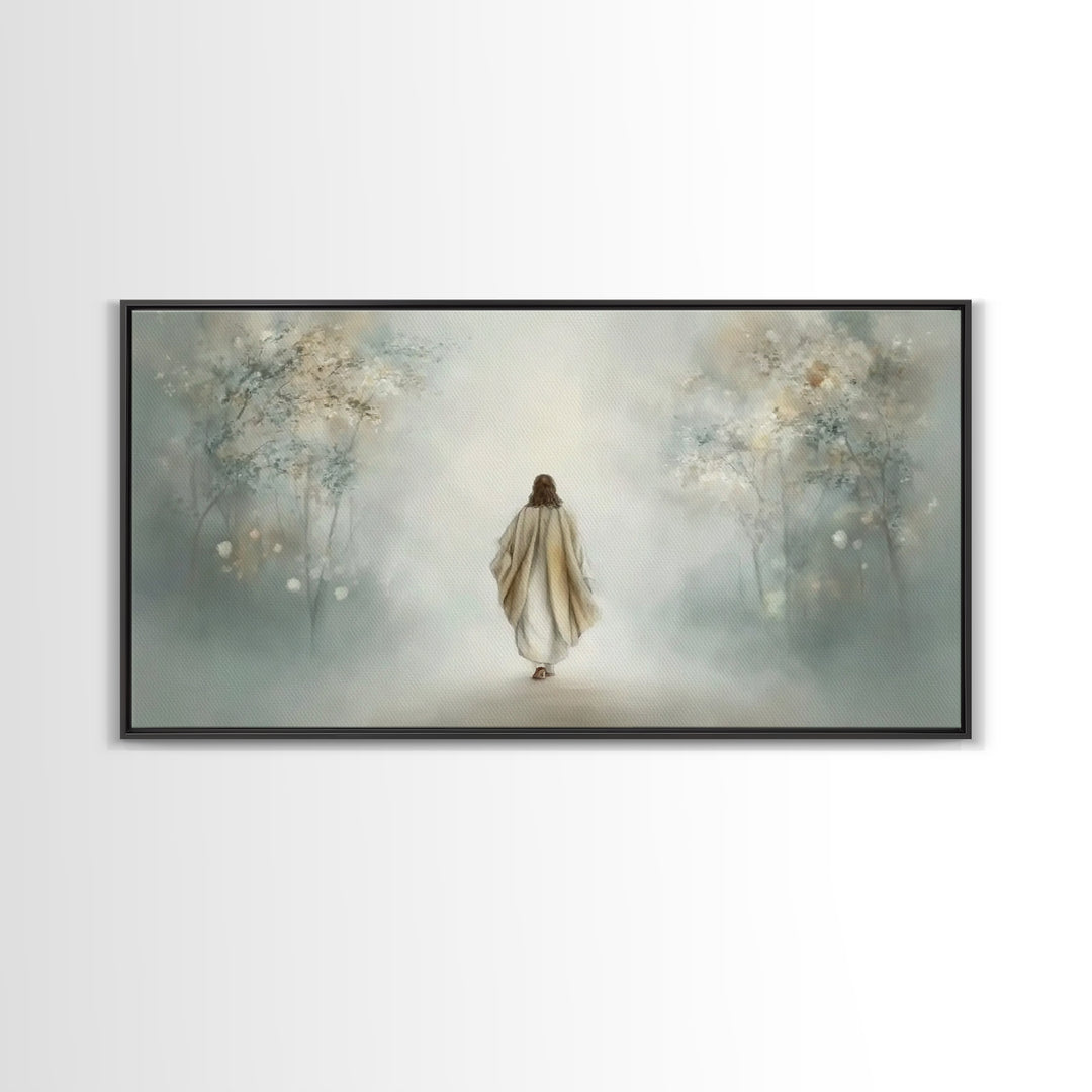 Morning Sanctuary – Framed Canvas Print – Jesus Painting – Christmas Wall Art – Christian Art Canvas – Christian Wall Art – Christian Art