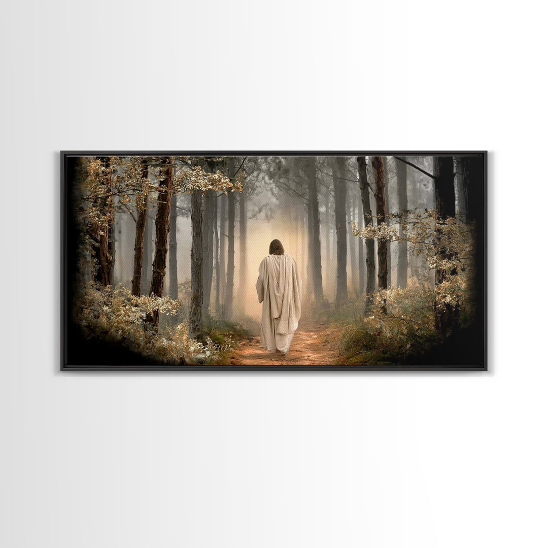 Autumn Prayer Path – Framed Canvas Print – Christian Wall Art – Jesus Canvas Art – Christian Art Canvas – Christmas Art – Christian Gift