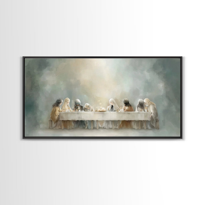 Heavenly Supper Glow – Framed Canvas Print – Christian Wall Art – Christian Art Canvas – Jesus Painting – Christian Art – subtle Christian