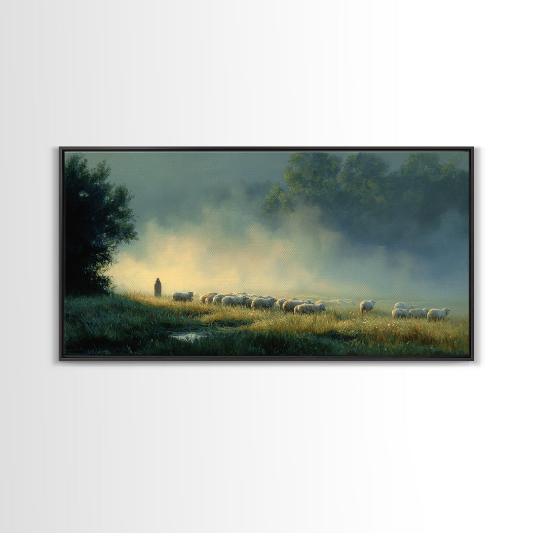 Valley Of Calm – Framed Canvas Print – Christian Art Canvas – Jesus Painting – Christian Wall Art – Christian Christmas Art – Christian Dec