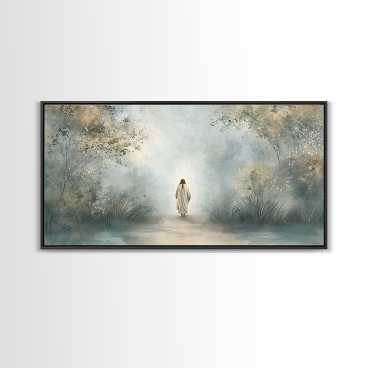 Forest Path Blessing | Framed Canvas Print | Christian Wall Art | Christian Art Canvas | Christmas Art | Jesus Painting | Christian Gift