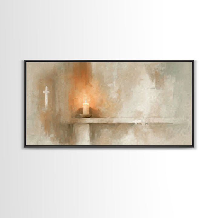 Radiant Flame – Framed Canvas Print – Christian Art Canvas – Christian Wall Art – Christmas Art – Modern Christian Art – Christian Christma