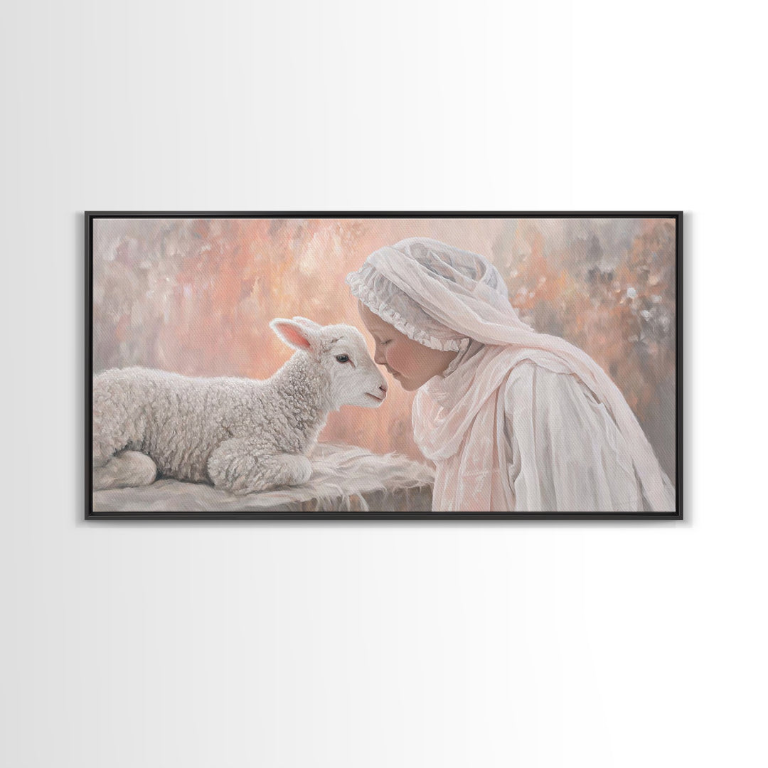 Sacred Stillness – Framed Canvas Print – Christian Wall Art – Christian Art Canvas – Christian Painting – Christmas Art – Christian Christm