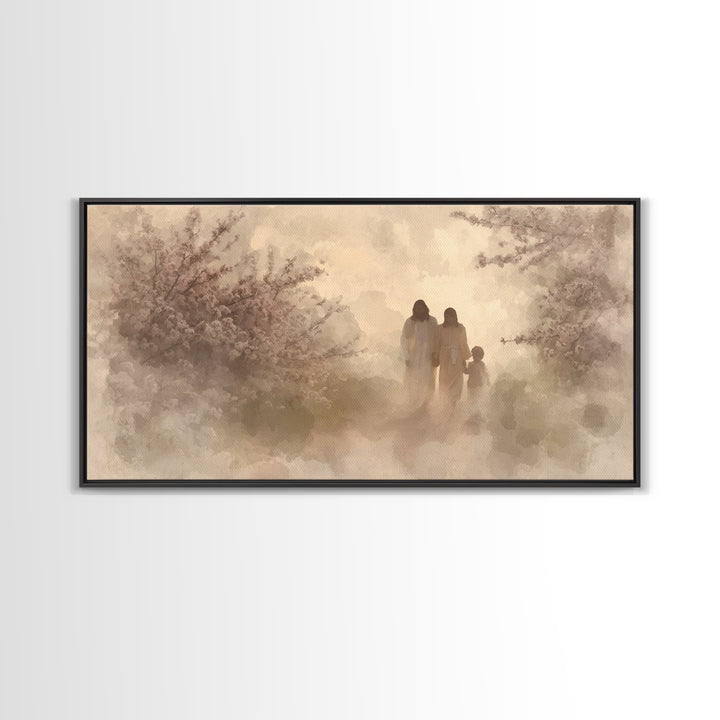 Walking In Light – Framed Canvas Print – Christian Wall Art – Christian Art Canvas – Jesus Painting – Christian Decorations – Christian Chr