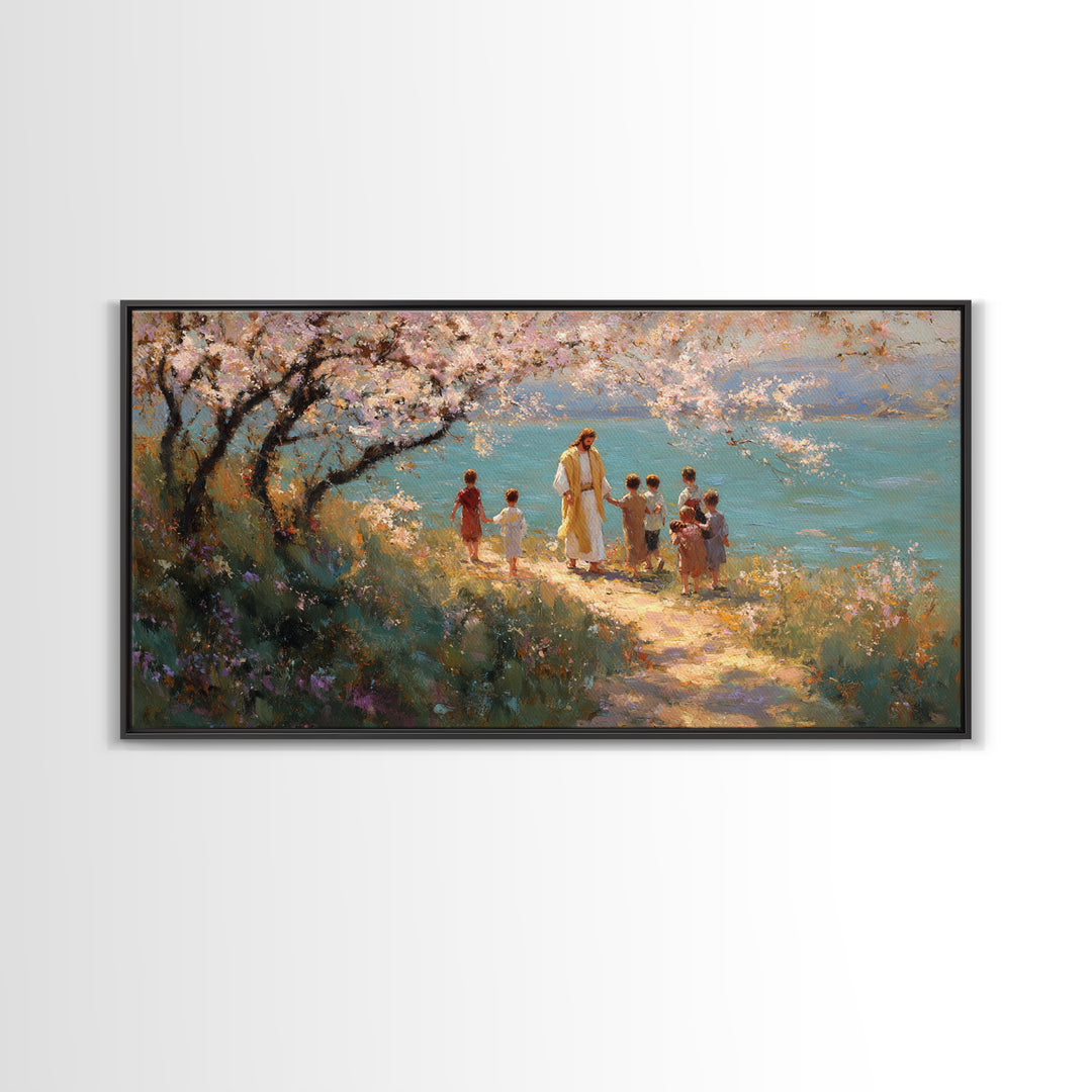Garden Of Peace – Framed Canvas Print – Christian Wall Art – Christian Art Canvas – Jesus Painting – Christian Art Print – Christian Christ
