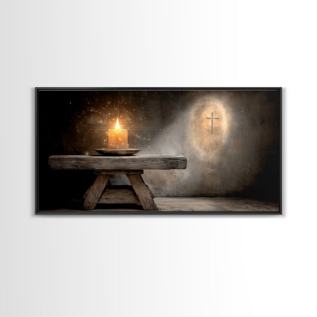 Sacred Ember – Framed Canvas Print – Christian Art Canvas – Christian Wall Art – Christmas Art – Christian Decoration – Christian Gift Idea