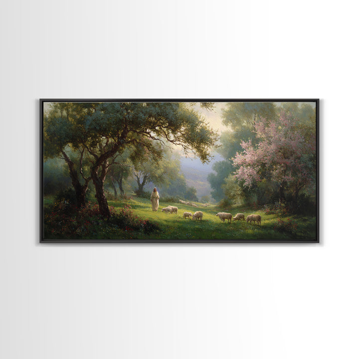 Garden Of Peace | Framed Canvas Print | Christian Wall Art | Christian Art Canvas | Jesus Painting | Modern Christian Art | Christian Chris