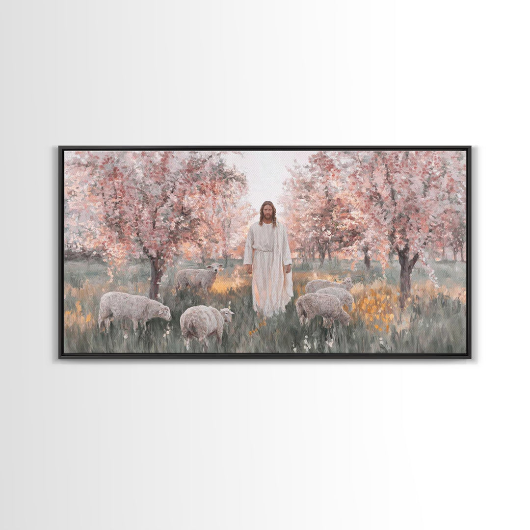 Blossoms Of Grace, Framed Canvas Print, Christian Art Canvas, Christian Wall Art, Jesus Painting, Christian Art, Christian Christmas Decor