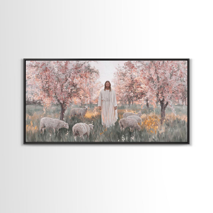 Blossoms Of Grace, Framed Canvas Print, Christian Art Canvas, Christian Wall Art, Jesus Painting, Christian Art, Christian Christmas Decor