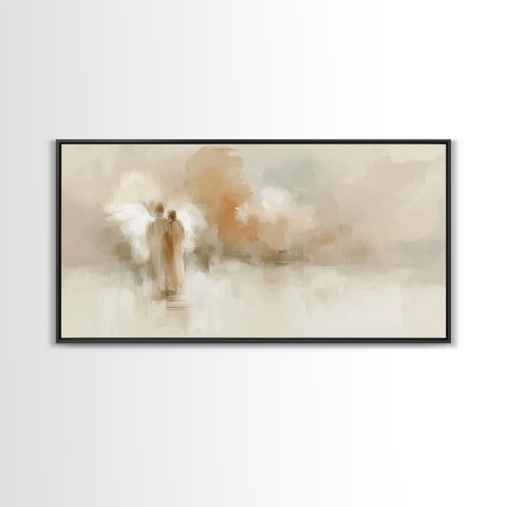 Heavenly Whispers | Framed Canvas Print | Christian Art Canvas | Minimalist Christian Art | Abstract Christian Art | Christian Wall Art