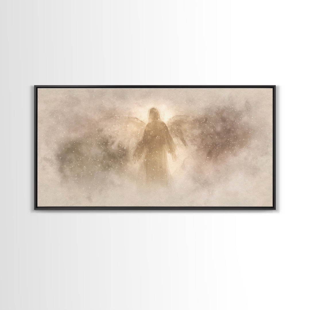 Celestial Stillness – Framed Canvas Print – Christian Art Canvas – Angel Art – Christian Wall Art – Subtle Christian Art – Christmas Art