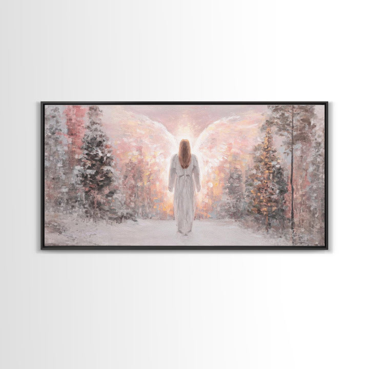 Radiant Messenger | Framed Canvas Print | Christian Wall Art | Angel Art | Christian Art Canvas | Christmas Art | Unique Christian Art