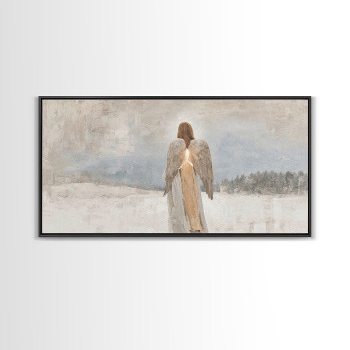 Angel Of Stillness | Framed Canvas Print | Christian Art Canvas | Minimalist Christian Art | Christian Wall Art | Subtle Christian Art | Ch