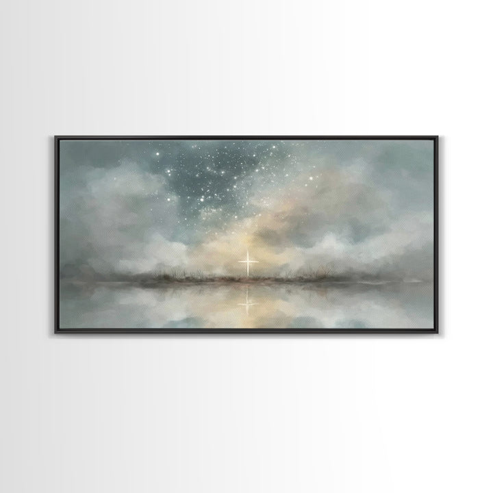 Star Of Peace, Framed Canvas Print, Christian Wall Art, Christmas Art, Christian Art Canvas, Abstract Christian Art, Christian Christmas De