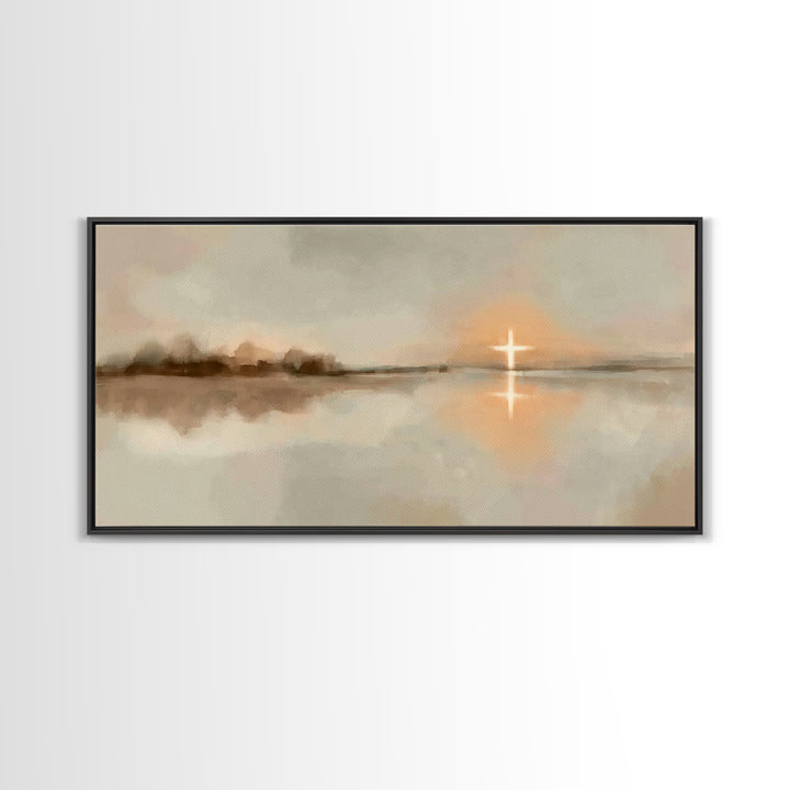 Horizon Of Hope | Framed Canvas Print | Christian Christmas Art | Christian Art Canvas | Modern Christian Art | Christian Wall Art | Christ