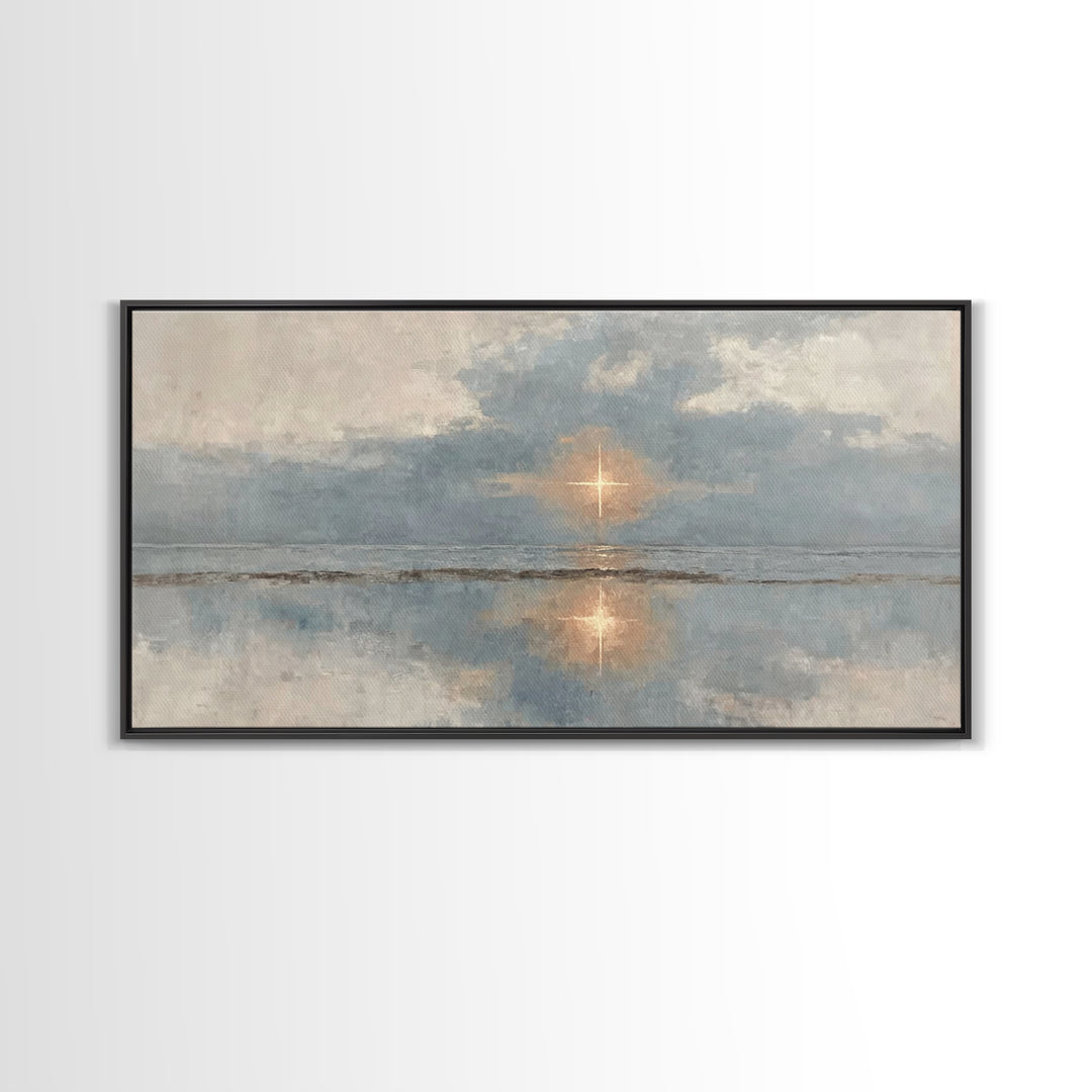 Guiding Star Glow, Framed Canvas Print, Christian Wall Art, Christian Art Canvas, Christmas Art, Subtle Christian Art, Christian Christmas