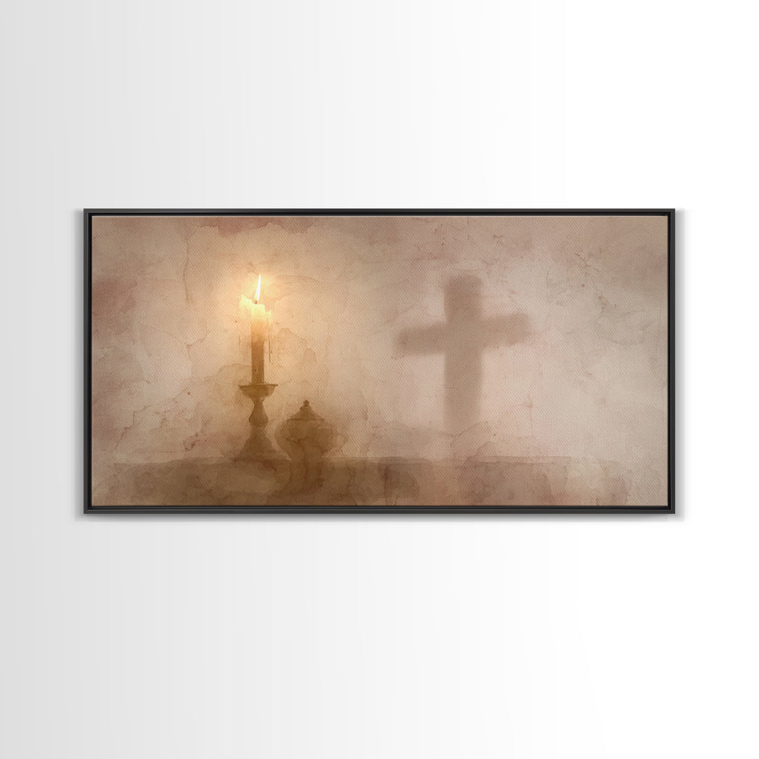 Cross Of Light – Framed Canvas Print – Christian Wall Art – Christian Art Canvas – Christian Christmas Art – Christian Decorations – Christ