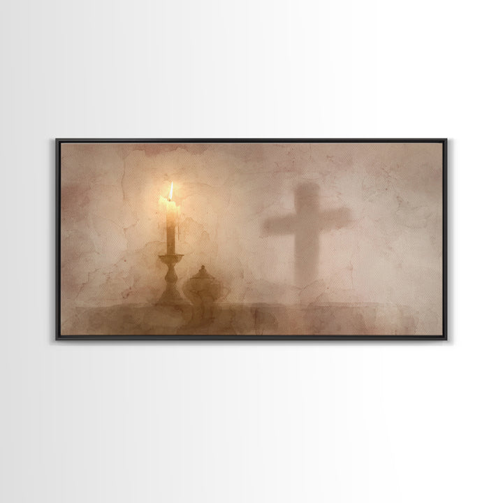 Cross Of Light – Framed Canvas Print – Christian Wall Art – Christian Art Canvas – Christian Christmas Art – Christian Decorations – Christ