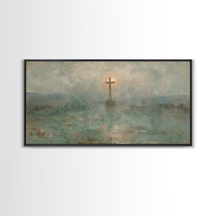 Eternal Morning Cross – Framed Canvas Print – Christian Art Canvas – Christian Wall Art – Christian Art – Christian Painting