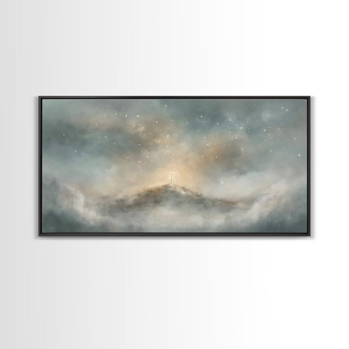 Stars Of Calvary – Framed Canvas Print – Christian Wall Art – Christian Art – Subtle Christian Art – Christian Art Canvas