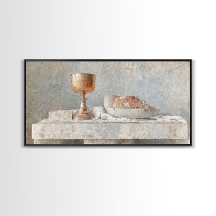 Bread Of Grace – Framed Canvas Print – Christian Wall Art – Christian Art Canvas – Christian Art – Minimalist Christian Art