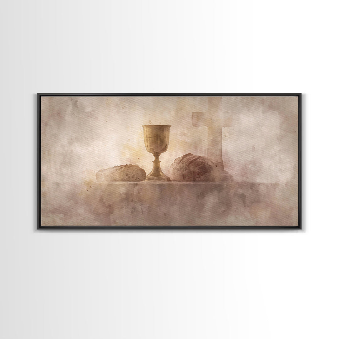 Holy Table Light – Framed Canvas Print – Christian Art Canvas – Christian Painting – Christian Wall Art – Christian Art