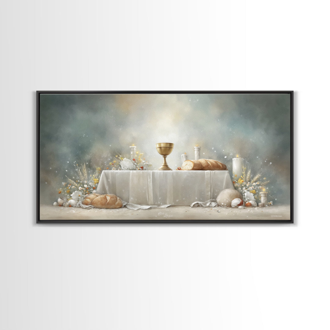 Eternal Feast Glow – Framed Canvas Print – Christian Wall Art – Christian Art – Christian Art Canvas – Christian Decor
