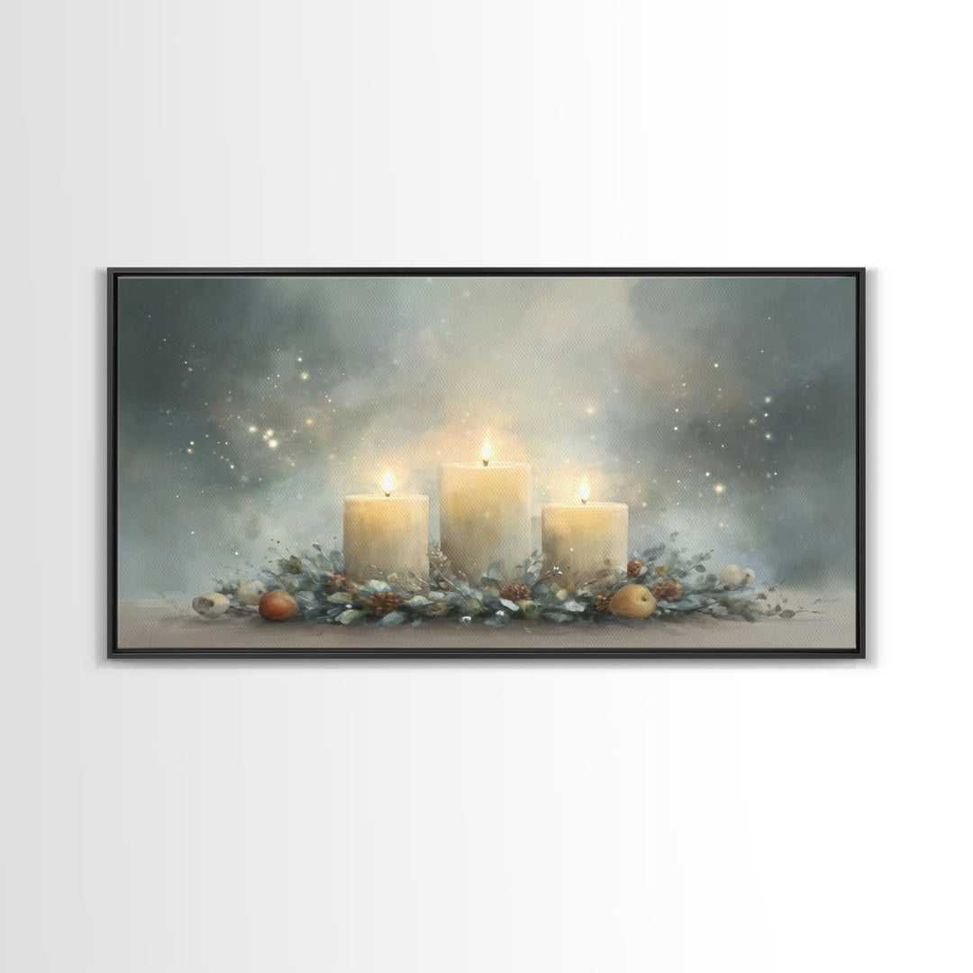 Advent Star Glow – Framed Canvas Print – Christmas Art – Christian Christmas Decor – Christian Art Canvas – Christmas Wall Art – Christmas