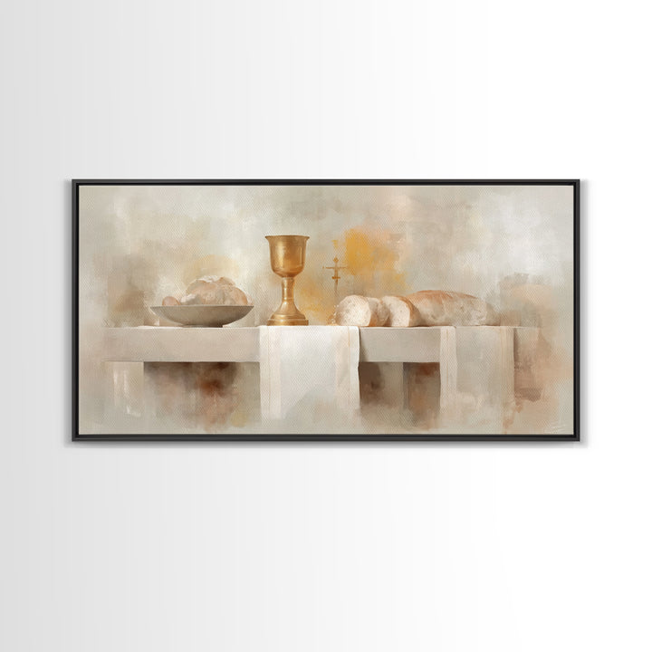 Blessed Table Offering – Framed Canvas Print – Christian Art Canvas – Christian Wall Art – Christian Art – Christian Painting