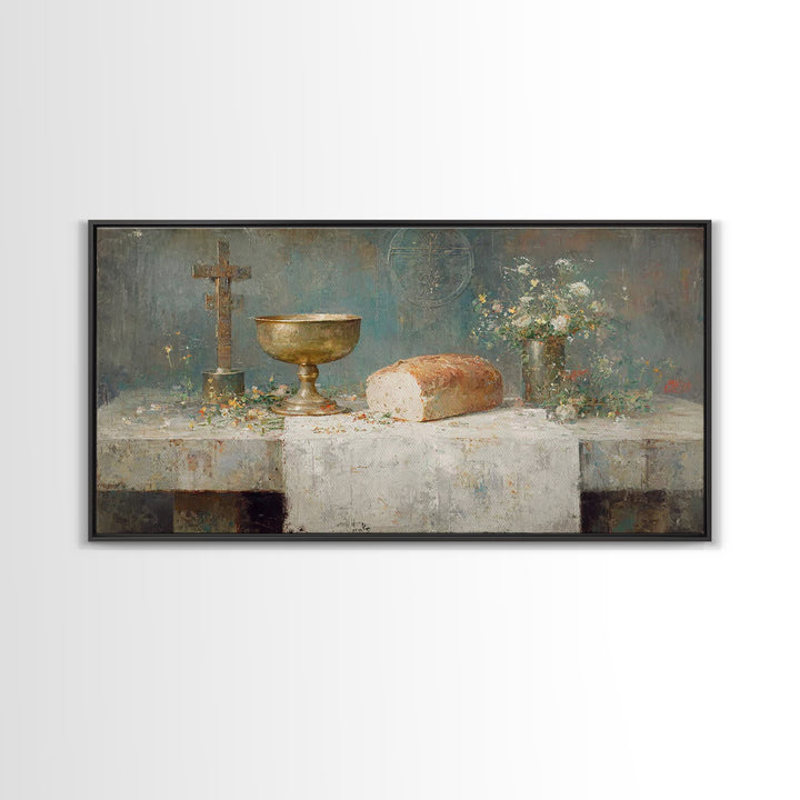 Chalice Of Grace - Framed Canvas Print - Christian Wall Art - Christian Art Canvas - Vintage Christian Art - Christian Painting - Christian