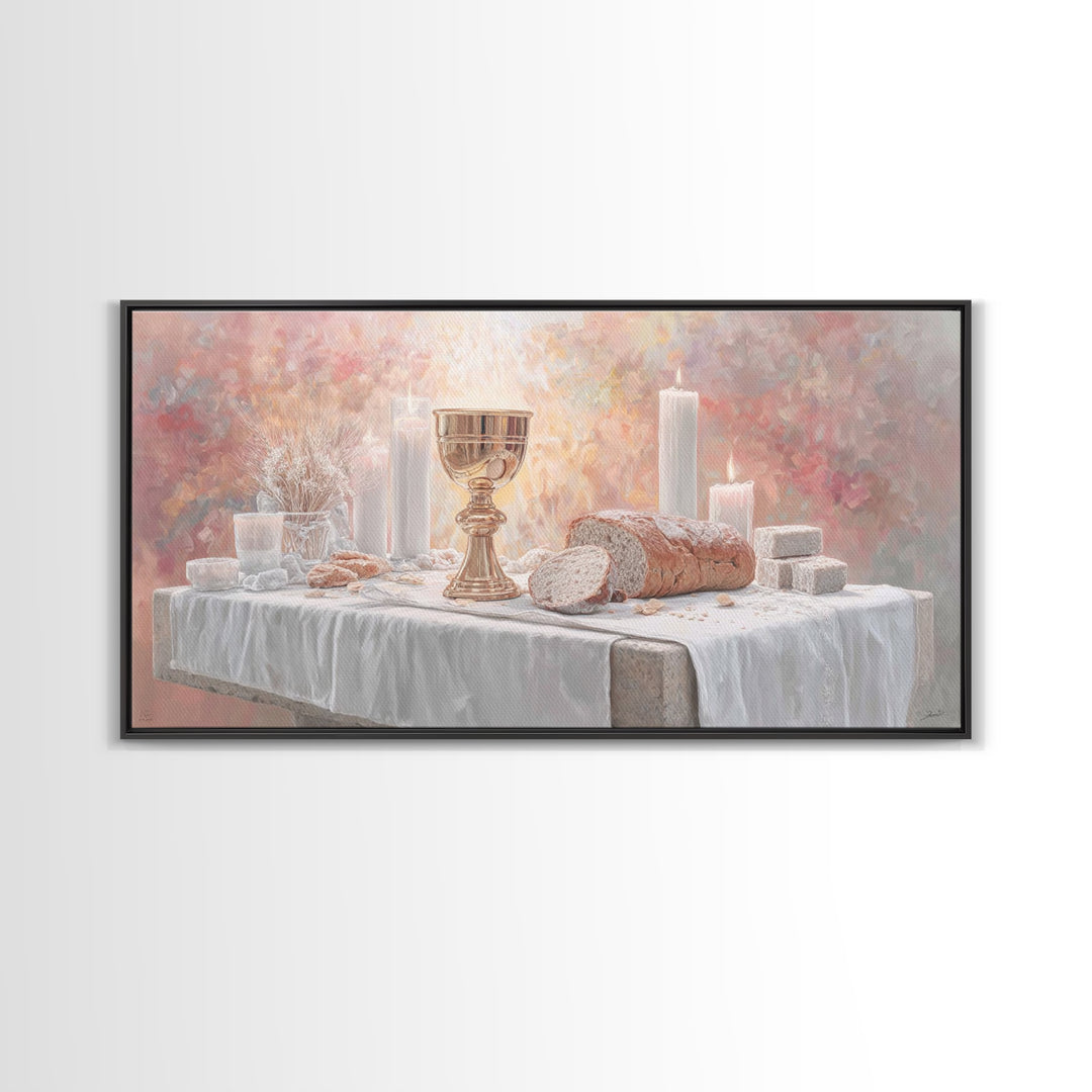 Bread Of Blessing - Framed Canvas Print - Christian Wall Art - Christian Art Canvas - Modern Christian Art - Christian Gift Ideas - Christi