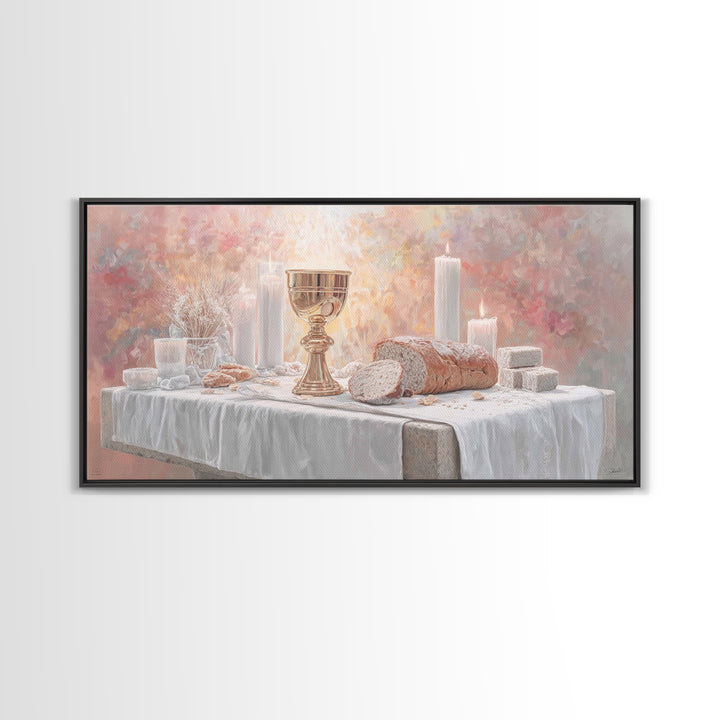 Bread Of Blessing - Framed Canvas Print - Christian Wall Art - Christian Art Canvas - Modern Christian Art - Christian Gift Ideas - Christi