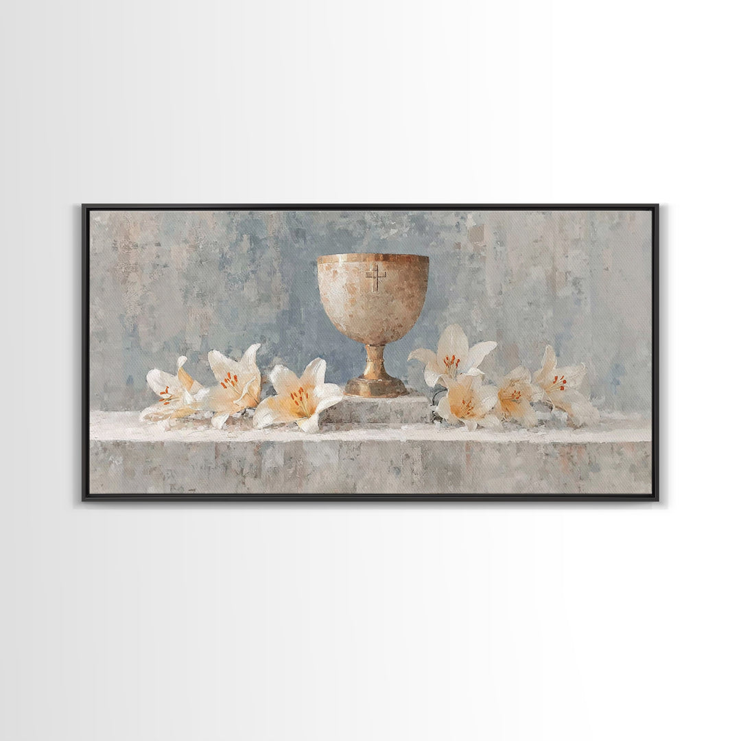 Lily Sanctuary - Framed Canvas Print - Christian Wall Art - Christian Art Canvas - Minimalist Christian Art - Subtle Christian Art - Christ