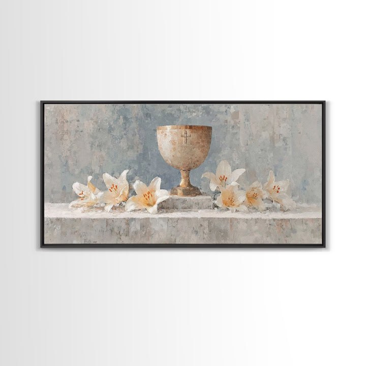 Lily Sanctuary - Framed Canvas Print - Christian Wall Art - Christian Art Canvas - Minimalist Christian Art - Subtle Christian Art - Christ