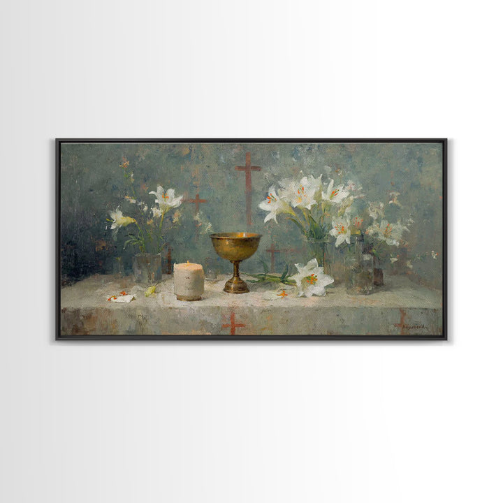Table Of Reverence - Framed Canvas Print - Christian Wall Art - Christian Art Canvas - Vintage Christian Painting - Christian Art Gift - Ch