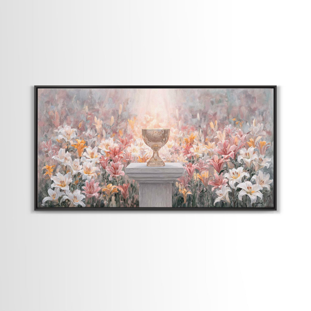 Chalice In Bloom - Framed Canvas Print - Christian Wall Art - Christian Art Canvas - Christian Christmas Art - Christian Gift - Modern Chri
