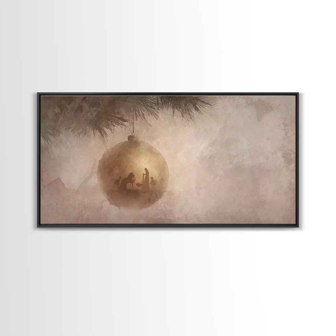 Bethlehem Light – Framed Canvas Print – Christmas Wall Art – Christian Christmas Art – Christian Art Prints – Christian Christmas Decor – F