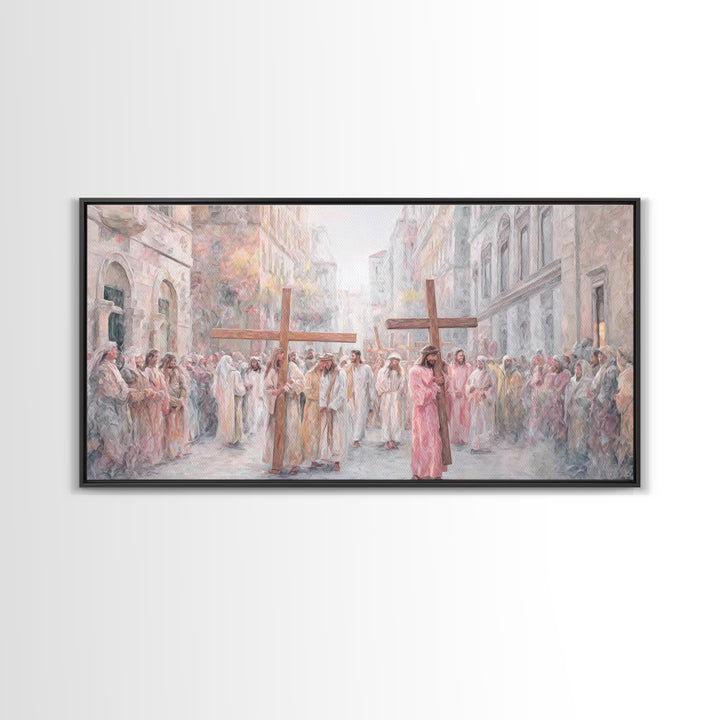 Procession Of Faith – Framed Canvas Print – Christian Wall Art – Christian Art Canvas – Christian Painting – Christian Art Print – Large Ch